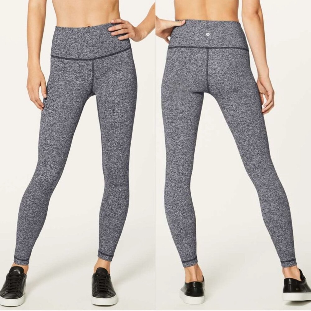 Lululemon Wunder Under Hi-Rise 7/8 Tight *25" Heathered Black Size 8 W5AOUS - Picture 1 of 15